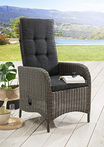 Destiny Hochlehner Palma 2er Set, Polyrattan + Aluminium, Vintage grau