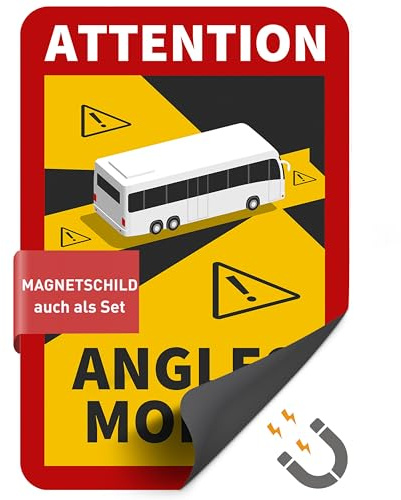 Angles Morts Magnetschild, Toter Winkel für Bus und Wohnmobil 17 x 25 cm | Einzelne Fahrzeugkennzeichnung nach Artikel R.313-32-1 im französischen Straßenverkehr