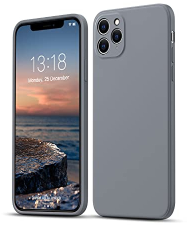 GOODVISH Hülle Kompatibel mit iPhone 11 Pro Max, Ultra Dünn Silicone Hülle, Kameraschutz und Bildschirmschutz, 360° Voll abgedeckte stoßfeste Handyhülle für iPhone 11 Pro Max 6,5 Zoll, Grau