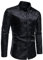 AIEOE Chemise à Manches Longues pour Homme Imprimé Floral Décontractée Boutonnée Coupe Ajustée à Motif de Roses Noir S