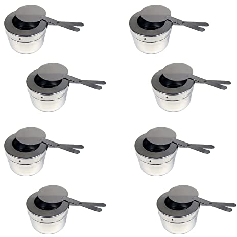 Lot de 8 récipients à pâte combustible avec couvercle pour chauffe-plats Chafing Dish