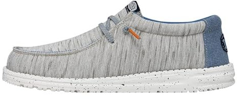 HEYDUDE Wally Jersey Wally Herren - Slip on Schuhe - Mokassin Stil, Light Grey, 43