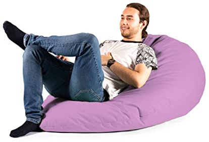 BuBiBag Sitzsack für Kinder in Tropfenform mit ÖKOTEX 100 - Outdoor Sitzsack oder als Indoor Gaming Sitzsack, Kindersitzsack für das Kinderzimmer, gefüllt mit EPS-Perlen (Flieder)