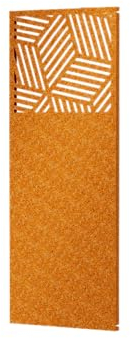 ELEO Sichtschutz Cortenstahl Rienza rostoptik mit Rauten-Muster teilflächig - 158x60 cm Sichtschutzzaun aus Metall für Privatsphäre im Garten rostig Edelrost - Gartenzaun stabil für Balkon, Terrasse
