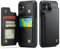 UEEBAI Wallet Case for iPhone 11 6.1 inch, RFID Blocking Card Slots Flip Case PU Leather Kickstand Folio Case Magnetic Clasp Cover Shockproof Case for Women and Men - Black