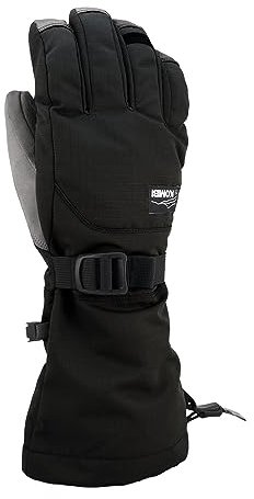 Kombi MTN Recon Herren Winterhandschuhe, isoliert, atmungsaktiv, Winddicht, wasserdicht, für Skifahren, Snowboarden und Wintersport, Schwarz Grau, Größe M