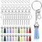 Keadic 136Pcs Sliver Keychain Crafts Set Contains Swivel Hooks, Key Rings, Colorful Tassels, Open Jump Ring and Screw Eye Pins for Acrylic Blanks, Charms, Earrings, Bracelets