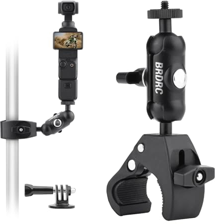 BRDRC Pocket 3 Fahrradhalterung Motorrad Halterung Lenkerhalterung Kamerahalterung Fahrrad Klemme Kompatibel Mit GoPro Max Mini Hero 12 11 10 9 8 7 6 5, DJI Pocket 3 2, Insta360 X3 X2 Go 3 Zubehör