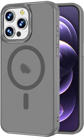 2NSPDRGNI Magnética Funda Compatible con iPhone 14 Pro MAX,Traslucida Mate Carcasa Case Cover,Gris