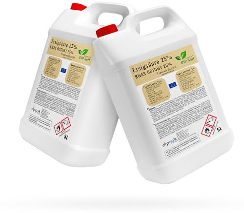 2 x 5 l d'acide acétique 25 % d'essence de vinaigre de qualité supérieure (10 l)