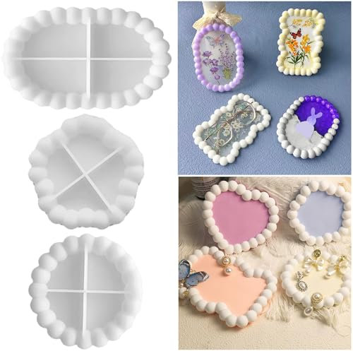 3 Stück Silikonform Tablett,Silikonform Untersetzer,Silikonform Dekoteller,Silikonform Harz Schale,Silikonform Schale,Handgefertigte Silikonform,Epoxidharz Formen Moulds