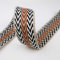 Gurtband gemustert, aus nachhaltigem Material, 40 mm breit | Triple schwarz-natur-braun-sand | 1 m | Meterware