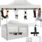 COBIZI Pavillon 3x4,5 Faltpavillon Wasserdicht Stabil Winterfest mit 3 seitenwänden, Partyzelt Das Spitzdach Gartenpavillon Outdoor Faltbar UV-Schutz, Weiß