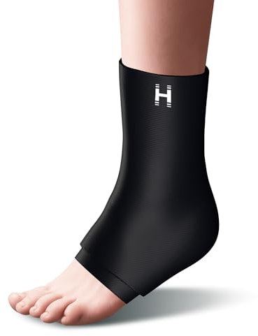 HoMedics Support de Cheville en Gel Apaisant Chaud et Froid, Chaussettes de Compression Super Douces Avec Rembourrage en Gel à Base d’Eau Souple Pour détendre et Soulager, Respirant, Noir