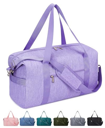 Narwey Ryanair Handgepäck 40x20x25 Ryanair Handgepäck 40x30x20 Kleine Reisetasche Damen Sporttasche Weekender Gym Travel Bag für Damen Herren 20L (Lila)