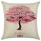 Ethereval Leinen Kissenbezüge Retro Kissenhülle Klein Sakura-Baum Rosa-Beige Kissenbezüge Ostern Kissenbezug Lang Premiumtouch-Kissenbezüge 45x45cm