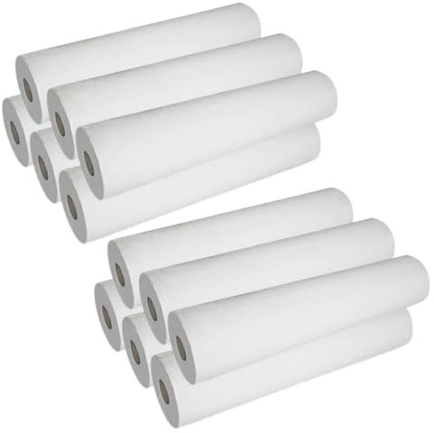 DSTOCK60 - Lot de 12 rouleaux de draps d'examen gaufrés - laize 50 cm - prédécoupés - pure ouate - Fabriqué en France