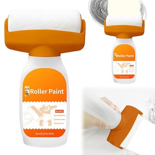 YANGUN Wall Repair Roller Paint, 500g Wall Repair Roller Brush, Wall Repair Rolling Brush, Wall Repair Paint Roller, Wall Repair Paste Roller for Graffiti Scratches, Stains, Cracks, Wall Scratches