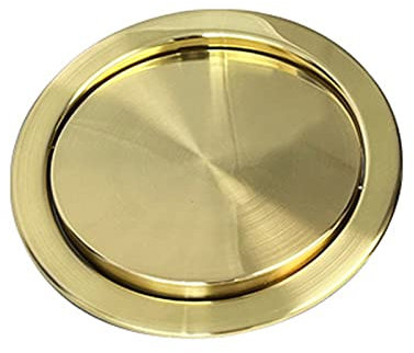 Coperchio rotondo per bidone della spazzatura in acciaio inox 304 con patta basculante, finitura dorata, ideale per cucina e ufficio