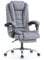 rattantree Bürostuhl Mit Fußstütze, Ergonomischer Schreibtischstuhl, PC Computerstuhl mit Gepolsterter Armlehne und Neigungsfunktion, Höhenverstellbar, Chefsessel, Grauer Stoff
