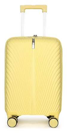 Fly Kite Luggage 18 Inch Cabin Suitcase 100% Polypropylene Hard Shell with Aluminium Trolley Handle Real TSA Secure Lock 3 Digit 360° Smooth Detachable Wheels Lightweight Suitcase|Yellow