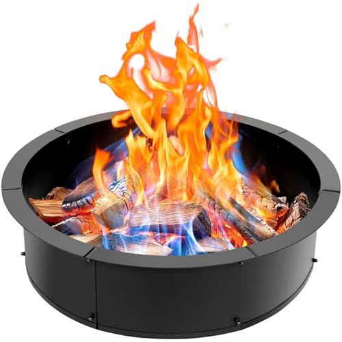 INNOSTAGE Feuerschalenring, robuster Stahl-Feuerring für außen, DIY-Camping-Feuerring, Oben oder im Boden, schwarzes Carbon für Hinterhof, Terrasse, Lagerfeuer (Black, 31 inch)