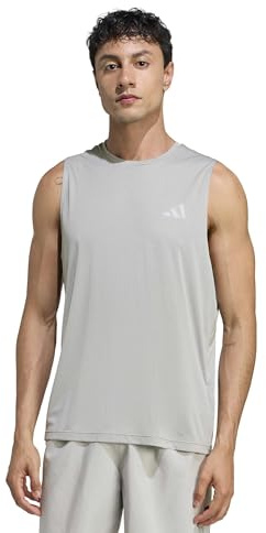adidas Men's adi365 Running Essentials Tank, medium Grey Heather, XL
