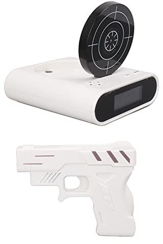 Ausla Zielwecker, Digitaler LED-Anzeige-kreativer Waffenwecker mit 2 Interessanten Alarmmodi für Zuhause, Schlafzimmer, Büro, Wohnzimmer