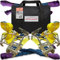 Xtremeauto BS EN121 Lot de 4 sangles de roue pour transporteur de voiture – Tendeur à cliquet de 50 mm avec crochets à griffes – Sangles jaunes en 3 parties avec inverseur souple – Capacité d'arrimage