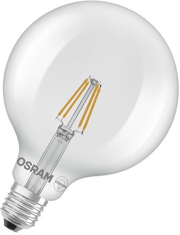Osram LED-Lampe Star Globe G125 40 Filament, 2700 K warmweiß, 3,4 W, E27, klar, 470 lm, 15.000h, für Pendelleuchten, große Ballform