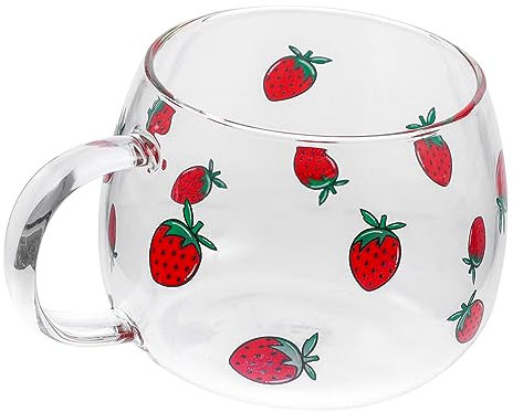 MAGICLULU Tasse Verre à Lait Avoine Mug Transparent pour Café Soupe Design Élégant pour Maison Bureau