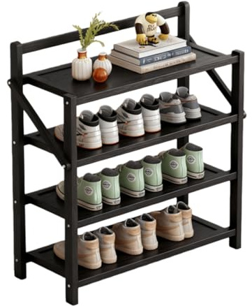 MAUAG Schuhregal, klappregal, tragbar, schuhregal klappbar,Wohnzimmer, Diele, ohne Installation,70cm*23.8cm*60cm,schuhablage schwarz