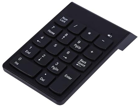 Dioche 2,4G Wireless Ultra Slim Numeric Keypad 18 Tasten mit -USB-Empfänger, Automatischer Schlafmodus, Ideal für Notebook-Benutzer, Unordnungfreie Verbindung
