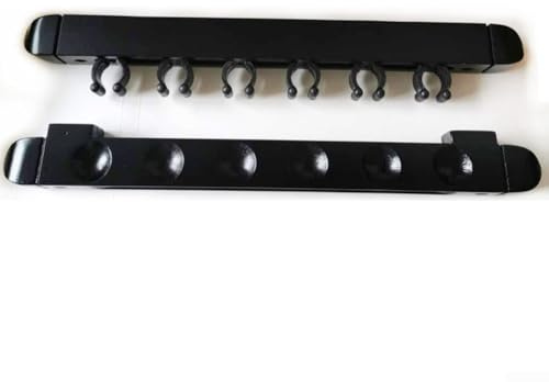 Support de queue de billard en bois avec 6 emplacements, support mural pour billard et articles de snooker (noir)