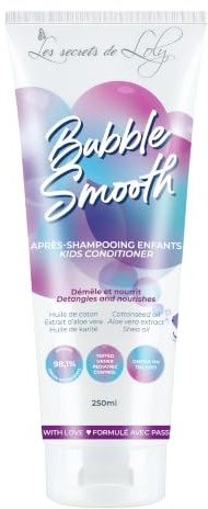 Les Secrets De Loly Bubble Smooth – After Shampoo für Kinder – sanfte Entwirrungspflege für Haare ab der Geburt – fruchtiger Duft – natürlich zu 98,1 % – 250 ml