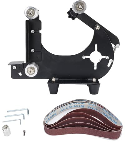 TOPINCN M10 Angle Grinder Belt Sander Attachment, Iron Plate Tension Adjustable Belt Sander Adapter with Sand Tension Adjustment Knob