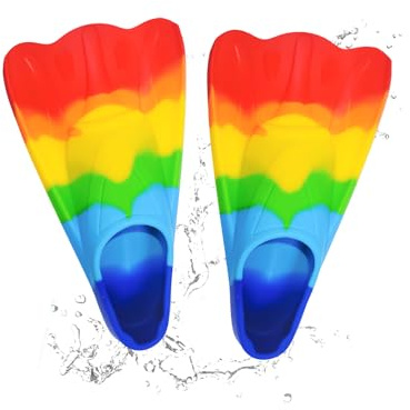 Pinne da nuoto per bambini, 100% silicone, pinne corte per lo snorkeling, pinne corte per l'allenamento e per le vacanze, in pratica taglia da viaggio, con borsa a rete per piscina (B, M (36-38))