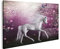 islandburner Bild auf Leinwand Einhorn Fee Fantasie Mondschein Feengarten Für Mädchen Kinderzimmer Bilder Wandbilder Poster