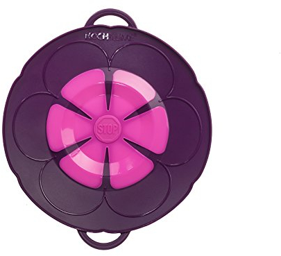 Kochblume S Ø14-18cm | Silikon Überkochschutz | Spritzschutz | Universaldeckel | Premium-Silikon | Hitzbeständig | Spülmaschinenfest | Farbe: lila