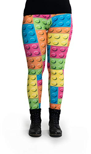 cosey Damen Leggings Bedruckte Bunte Motiv-Leggings (Einheitsgröße)