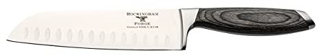 Rockingham Forge 259 Series 7 Santoku Knife with German Steel Blade and Ergonomic Teak Effect Handle, Japanese Knife