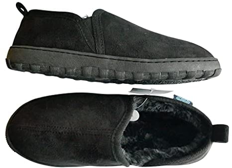Activ8 Wellbeing Men’s Slippers With Arch Support Orthotic Insoles, Faux Fur Lined, Warm Cosy & Comfortable, Relieve the Pain from Plantar Fasciitis, For Indoor Use, Non Slip Sole - Black (9 UK)