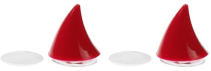 CHICTRY 2Pcs Motorradhelm Teufelshörner mit Saugnapf und Klebeband Dämon Hörner Deko für Motorrad Helm Dekoration Rot One Size