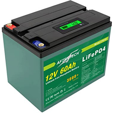 AFTERTECH 12 V 60 Ah LIFEPO4 Paquete de batería recargable de litio hierro fosfato pila 3000+ ciclos profundos 12,8 V 768 wh