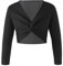 FEESHOW Kinder Mädchen Ballett Wickeljacke Langarm Wärme Samt Fleece Ballettjacke Gymnastik Tanz Strickjacke Pullover Top Ballettkleidung Schwarz 170-176