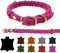 Hundehalsband Fettleder große Hunde verstellbar Messing handgeflochten Made IN Germany Lederhalsband (XS 27cm-33cm Breite:20mm, Pink)