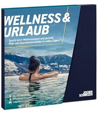 Jochen Schweizer Geschenkbox Wellness & Urlaub, ca. 150 Hotels in 14 Ländern, Hotel-Gutschein für 2 Personen