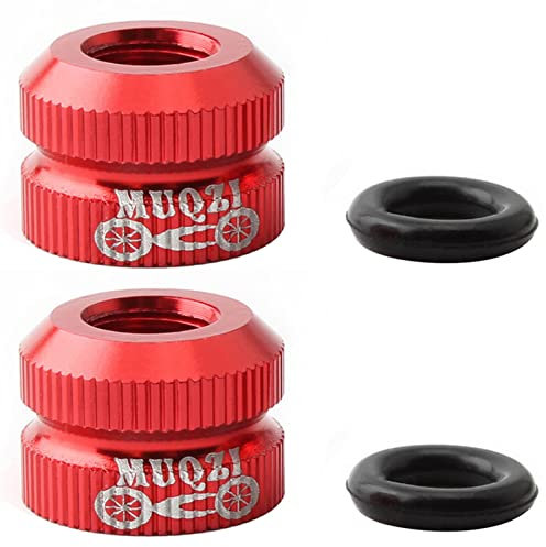 2 Pieces Bike Valve Nut M6 Vacuum Bicyle Tire Law Mouth Nut Bicycle Tire Inner Tube Valve Caps Valve Inner Nozzle Vacuum Tire Nozzle Lock Nut Replacement (Red)