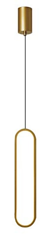 Minimalist Pendant Light, Modern Ceiling Light Kitchen Island Lighting Metal LED Hanging Fitting Fixture for Living Room Bedroom Bedside Dining Room Kitchen Bar (Gold, White Light)