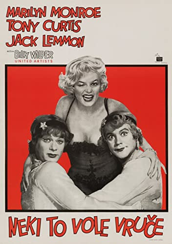SOME LIKE IT HOT 1959 4 Poster A0 - Filmkunstposter in verschiedenen Größen für Wohn- oder Schlafzimmerideen. Randlose Kultfilmbilder, klassische ikonische 70er, 80er, 90er Jahre, Vintage-Retro-Wandd